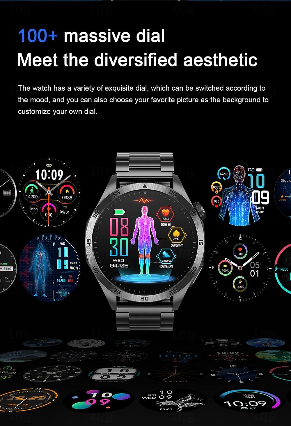 Smart Watch for Men - ECG, Blood Pressure, Body Temperature Monitoring, IP68 Waterproof Fitness Tracker 2025 - $69.99 –P19