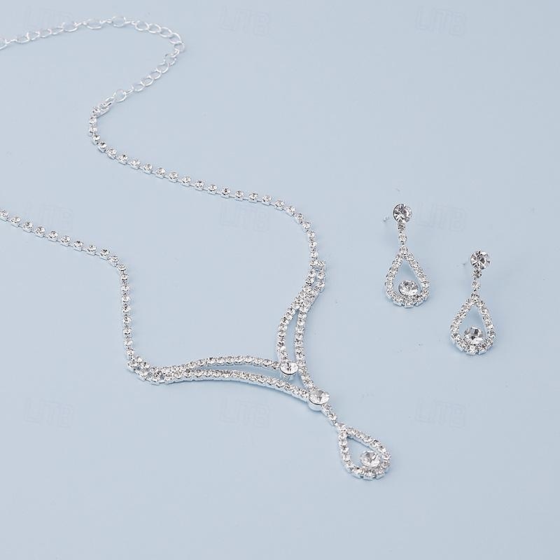 un parure de bijoux de mariée 1 Alliage Boucles d'oreilles Collier Femmes Luxe Mignon Joie Géométrique Parure de Bijoux Pour Soirée de 2025 ? $32.99 –P4