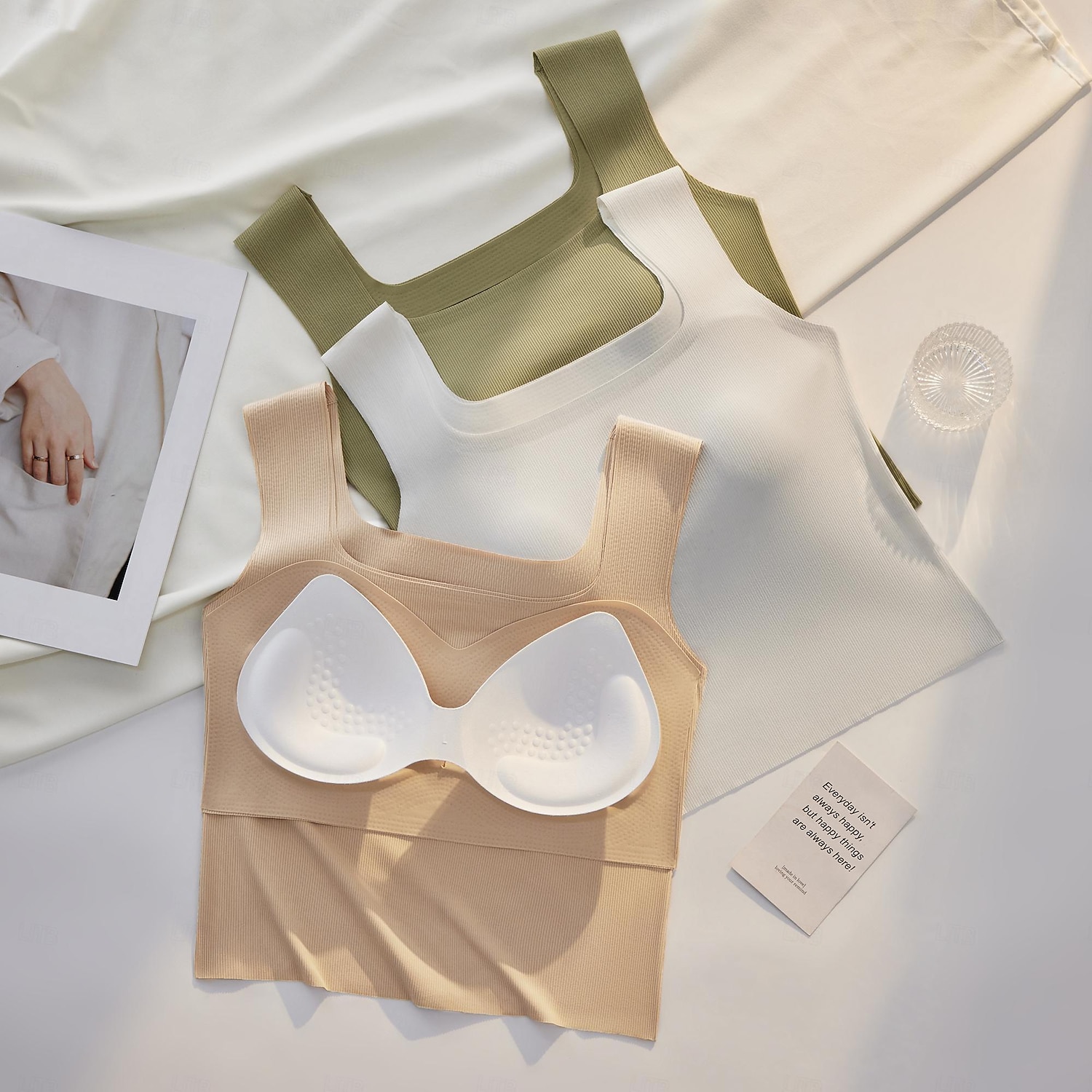Canottiera Donna Top Senza Maniche Basic Regular Collo Quadrato Nera Bianca Blu Verde Beige Estate del 2026 a $17.49 –P4