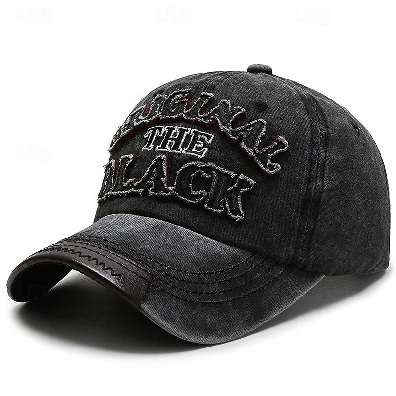 Herre Baseballcaps Solhatt Trucker Hat Svart Navyblå Bomull Broderi Årgang Mote Fritid Gate Daglig Bokstaver Justerbare Solkrem Pustende 2026 - $13.49 –P2