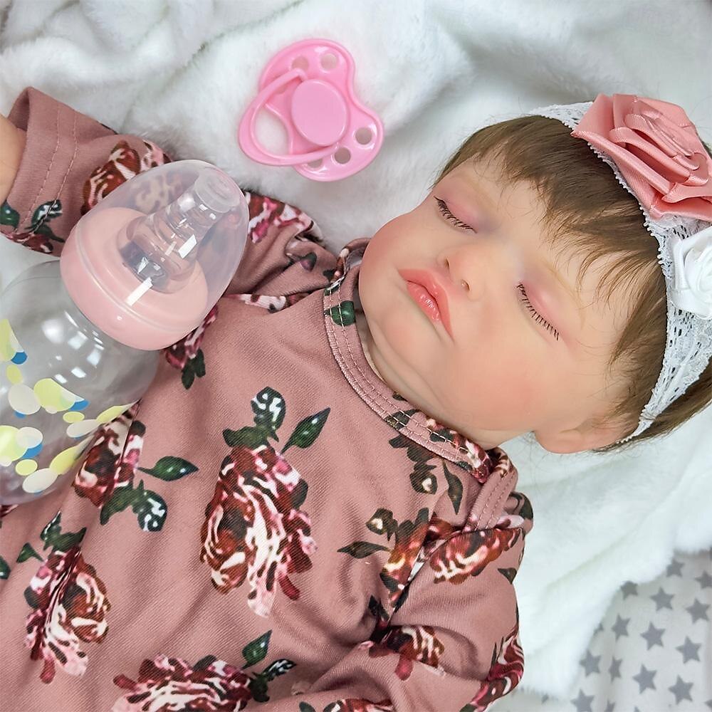 18 pouce Poupée Reborn Jouet pour Bébé & Nourrisson Poupée Reborn Toddler Poupée Poupée bébé Reborn Bébé Nouveau née réaliste Cadeau Membres en silicone 3/4 et corps rempli de coton cadeaux noël de 2025 ? $139.99 –P10