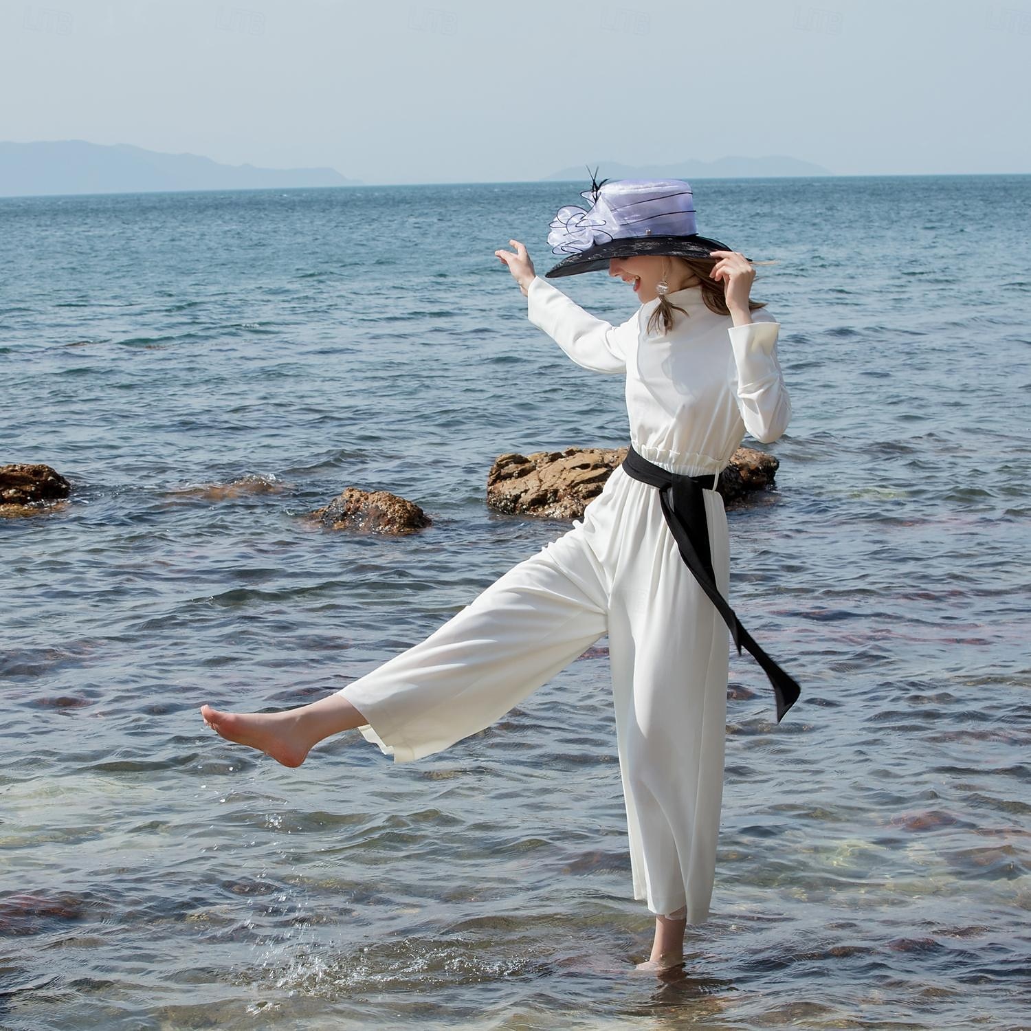 fascynatory kapelusze organza lodowy jedwab kapelusz kapelusz słońce ślub przyjęcie herbaciane elegancki ślub z kwiatowym nakryciem głowy z piór nakrycie głowy 2026 - $53.99 –P8