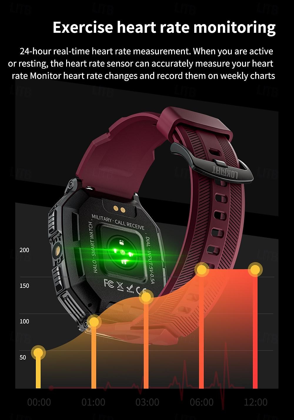 LOKMAT OCEAN 3 PRO Reloj inteligente 2.1 pulgada Smartwatch Reloj elegante Bluetooth Podómetro Recordatorio de Llamadas Seguimiento de Actividad Compatible con Android iOS Mujer Hombre Larga espera 2025 - $42.99 –P12