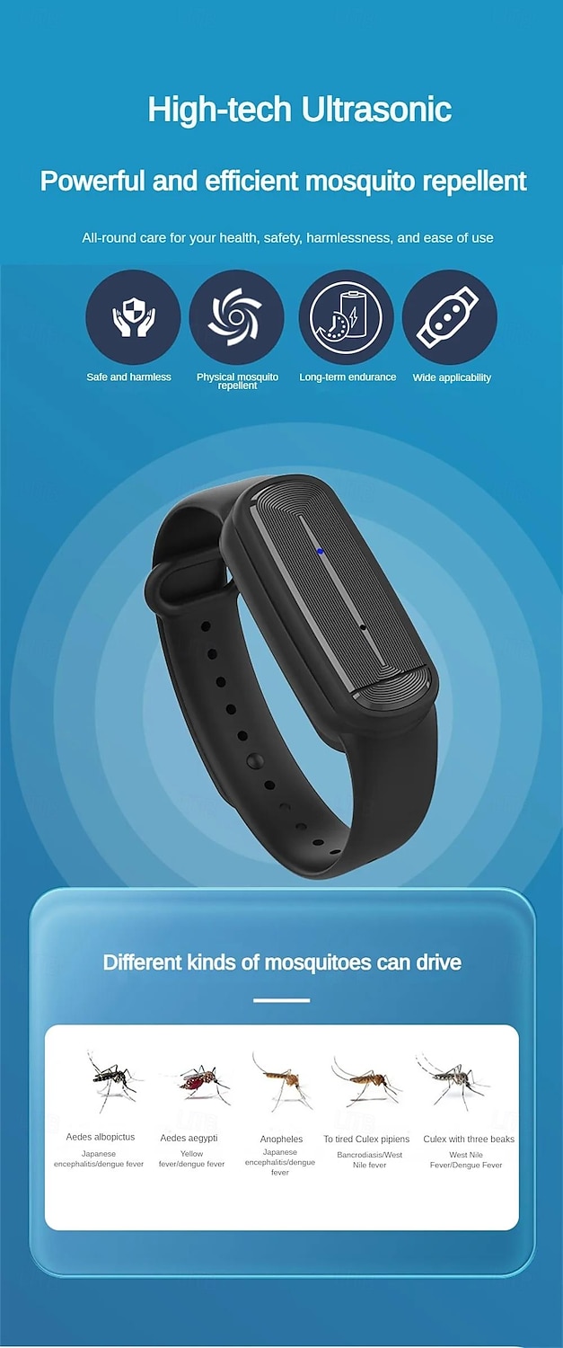 Electronic Mosquito Repellent Bracelet – Ultrasonic Wearable Band Anti-Mosquito Protection 2026 - $12.99 –P3