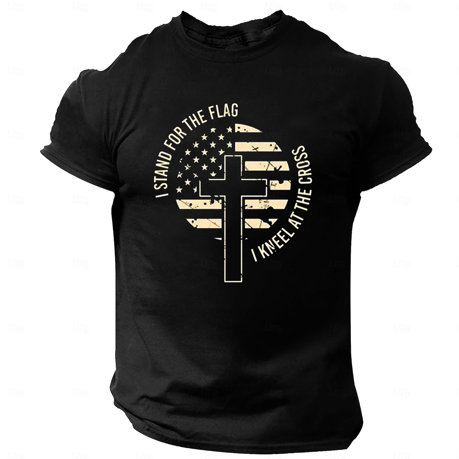 Herren T-Shirt Glauben an Jesus Kreuz Grafikdesign - Christlicher religiöser Lebensstil kurzärmliges Oberteil 2026 - $17.49 –P7