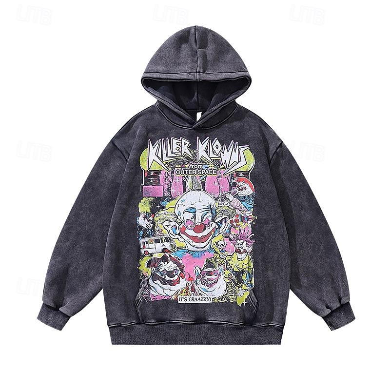 Joker: Folie à Deux Harley Quinn Joker Hanorac cu Glugă Tricou supradimensionat spalat cu acid Imprimeu Punk și gotic Groază Pentru Pentru cupluri Bărbați Pentru femei Adulți Halloween Carnaval 2025 - $20.99 -P1
