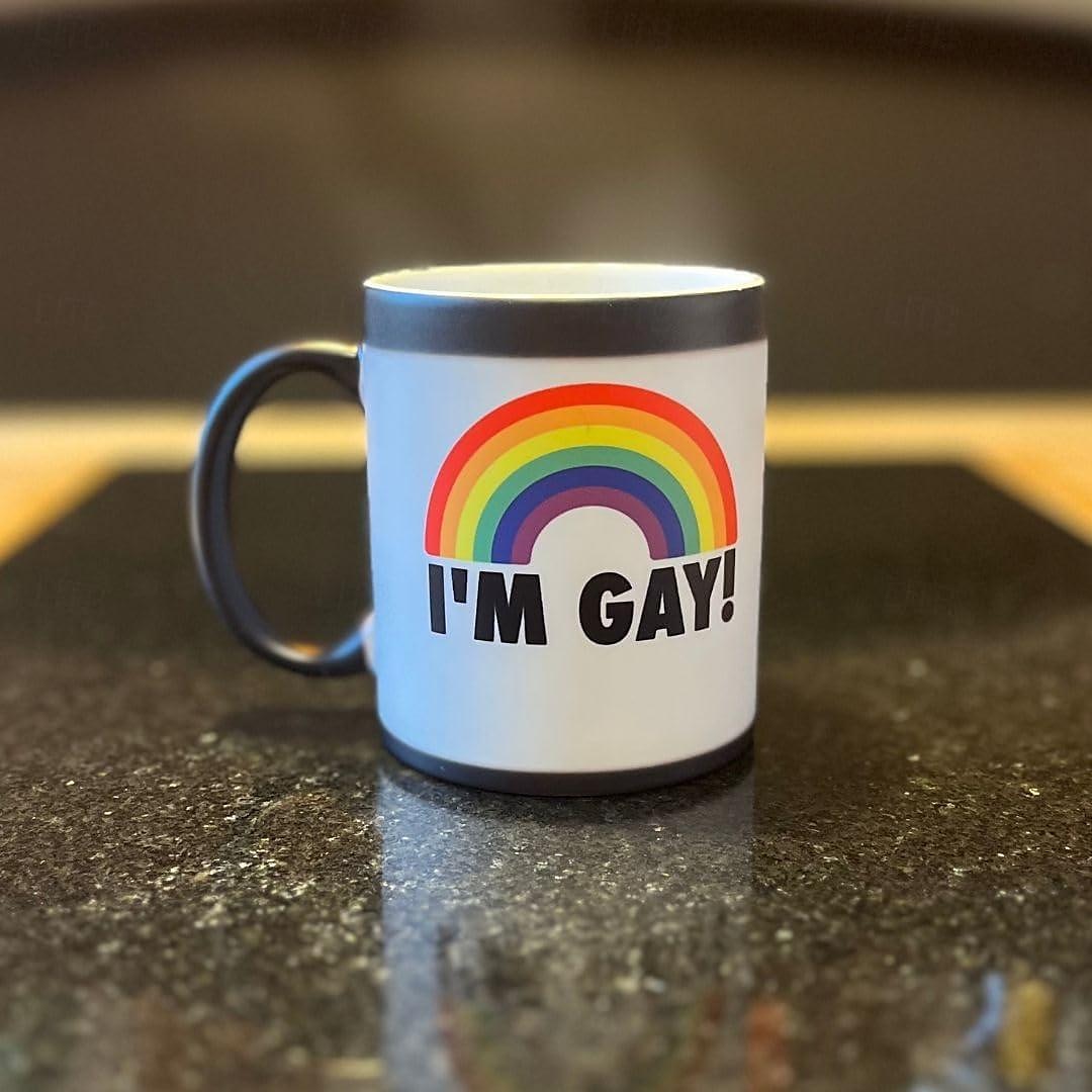 pride magische mok lgbtq gay pride cadeau ik ben homo regenboog warmte veranderende mok - grappige onbeleefde mok - bericht verschijnt terwijl het opwarmt - perfect nieuwigheid grap cadeau 2025 - $16.99 –P8