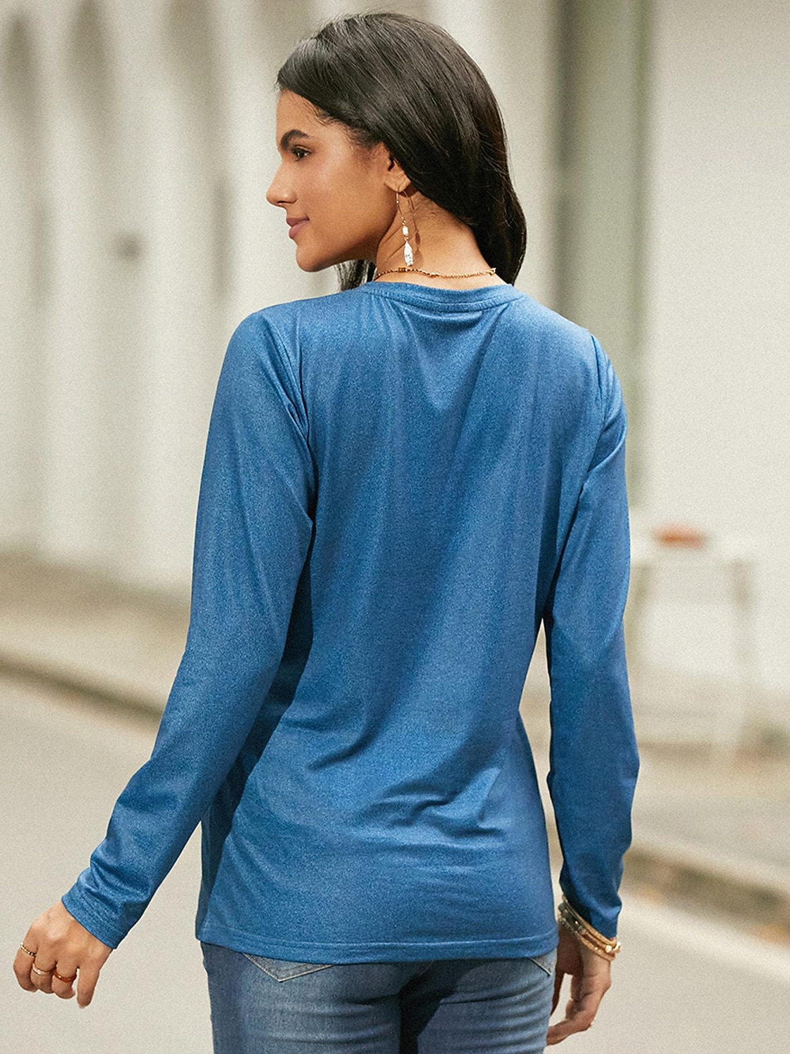 Γυναικείο T- shirt Κοντομάνικο Μακρυμάνικο Τοπάκι Γράμμα Εκτύπωση Κανονικά Τοπ Στρογγυλή Λαιμόκοψη Καθημερινή Έξοδος Ροζ Μπλε Πράσινο Γκρι Άνοιξη  Φθινόπωρο 2026 - $24.99 –P8