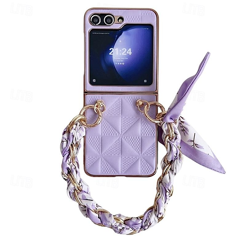 τηλέφωνο tok Για Samsung Galaxy Z Flip 6 Z Flip 5 Z Flip 4 Z Flip 3 για γυναίκες κορίτσι με λουράκι καρπού Ανθεκτική σε πτώσεις TPU Μεταλλικό PU δέρμα 2025 - $22.99 –P20