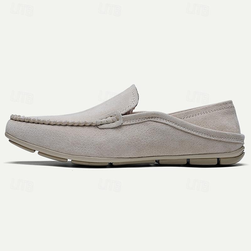 pánské béžové semišové mokasíny – lehké neformální slip-on boty s měkkou podrážkou pro každodenní pohodlí 2025 - $59.99 –P1