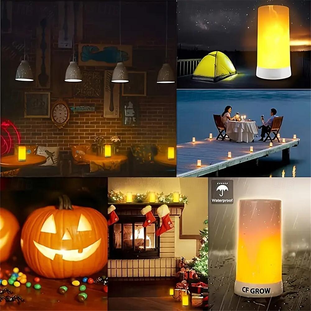 LED Flame Light USB Rechargeable Flicking Flame Candles Fire Lanterns Outdoor Hanging Lamps For Party Garden Camp Christmas for hotel/catering/event holding 2025 - $26.99 –P10
