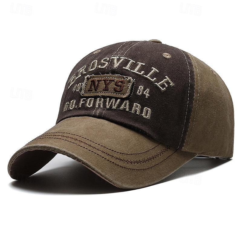 Per uomo Cappellino da baseball Cappello da sole Cappello da camionista Nero Blu Misto poliestere / cotone Con ricami Vintage Di tendenza Informale Strada Giornaliero Alfabetico Regolabile Crema del 2025 a $11.49 –P4