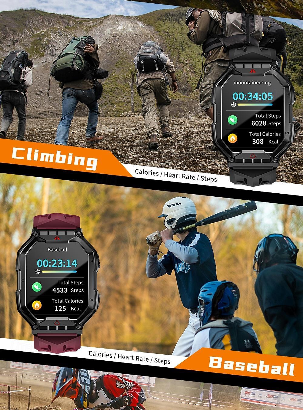 LOKMAT OCEAN 3 PRO Reloj inteligente 2.1 pulgada Smartwatch Reloj elegante Bluetooth Podómetro Recordatorio de Llamadas Seguimiento de Actividad Compatible con Android iOS Mujer Hombre Larga espera 2025 - $42.99 –P16