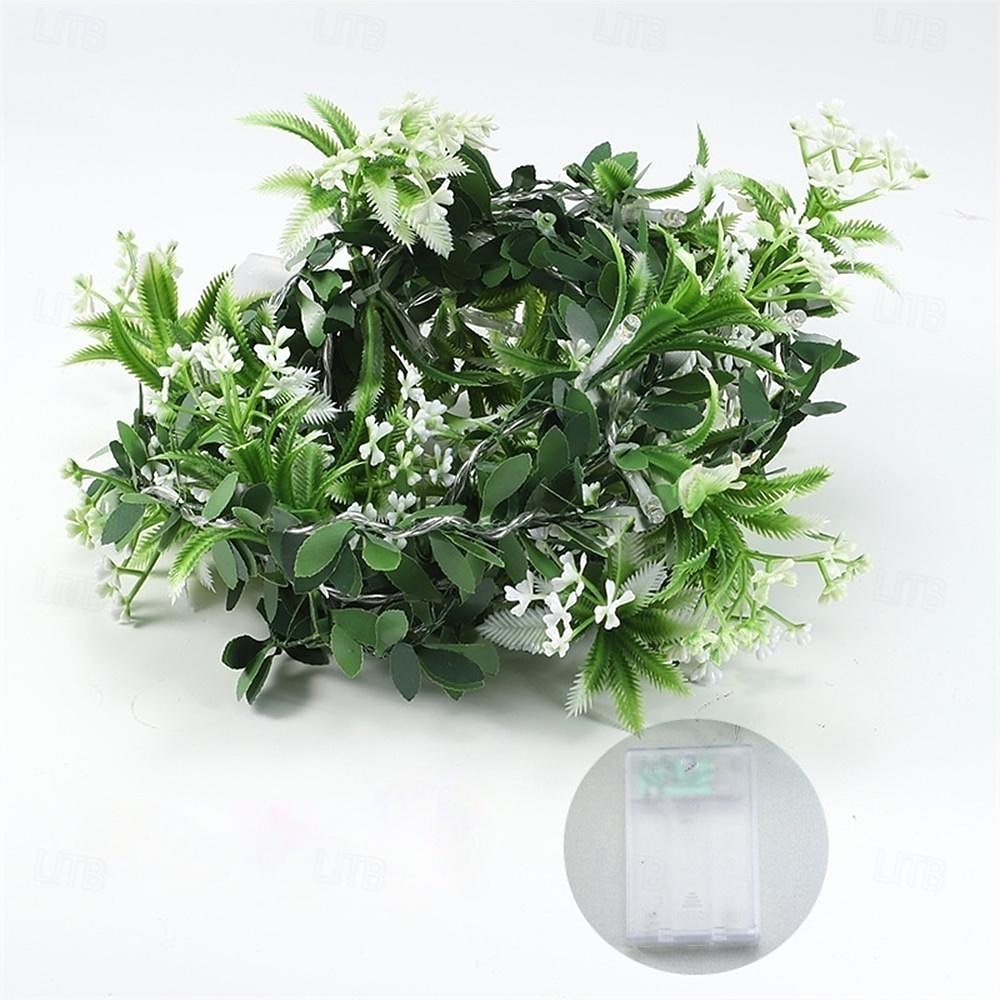 LED Flower Lights Green Ivy Leaves Fairy String Lights 2M 20LEDs Battery Operated Artificial Garland Plant Vine Fairy Light For Bedroom Wedding Party Holiday Patio 2025 - $13.49 –P5