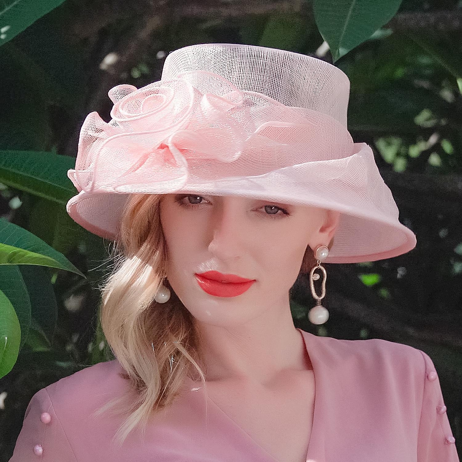 Palarie In Pălărie Vară Clop Palarie de soare Nuntă Petrecere ceai Elegant Nuntă Cu Culoare Pură Partea Dantela Diadema Articole Pentru Cap 2026 - $74.99 –P2