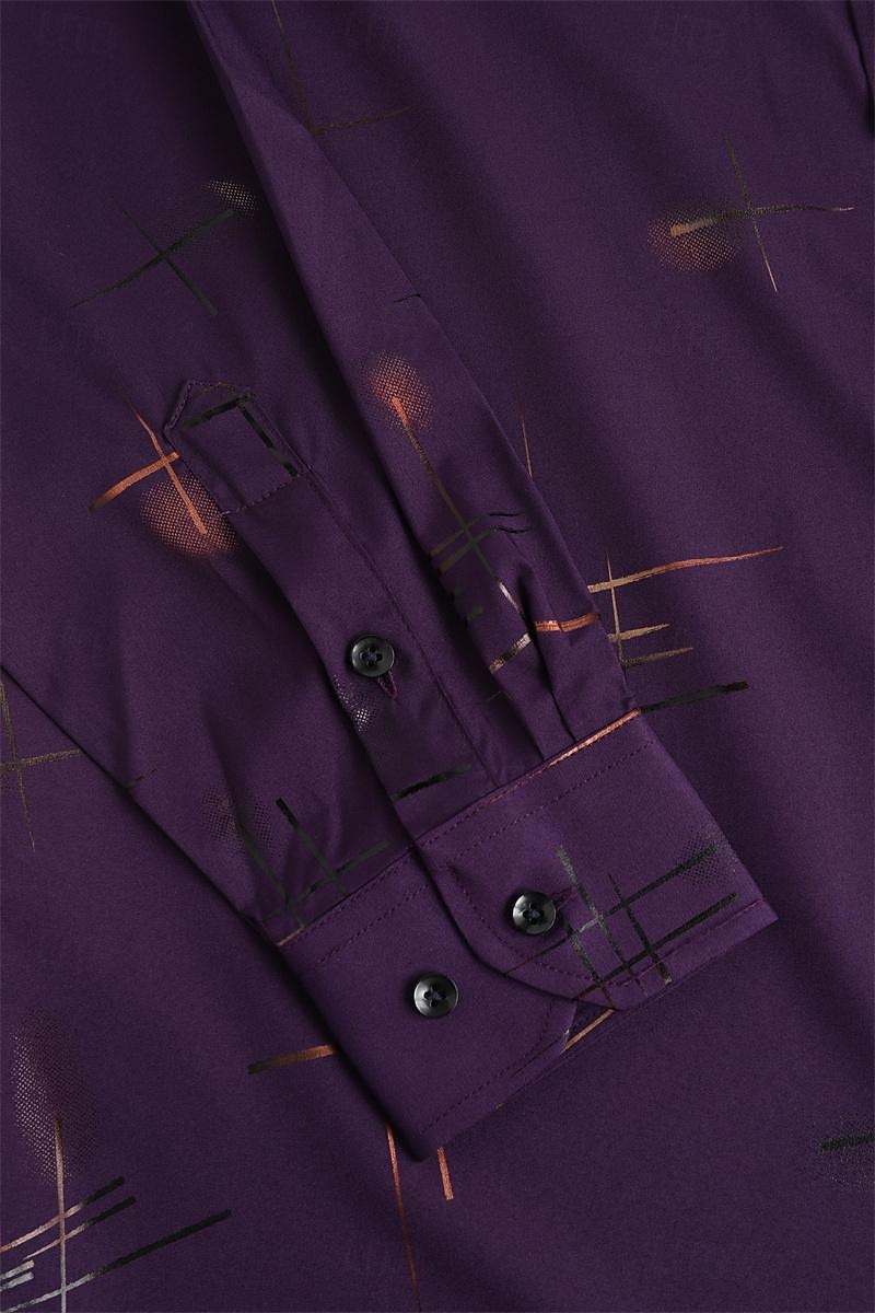 Herren Kleidhemd Durchgeknöpft Hemd Bügelfreies Hemd Kragenhemd Stretch Tartan Hochzeit Arbeit Wein Schwarzgrau Schwarz Weiß Langarm Quadrathals Ganzjahres Bekleidung 2025 - $25.99 –P3