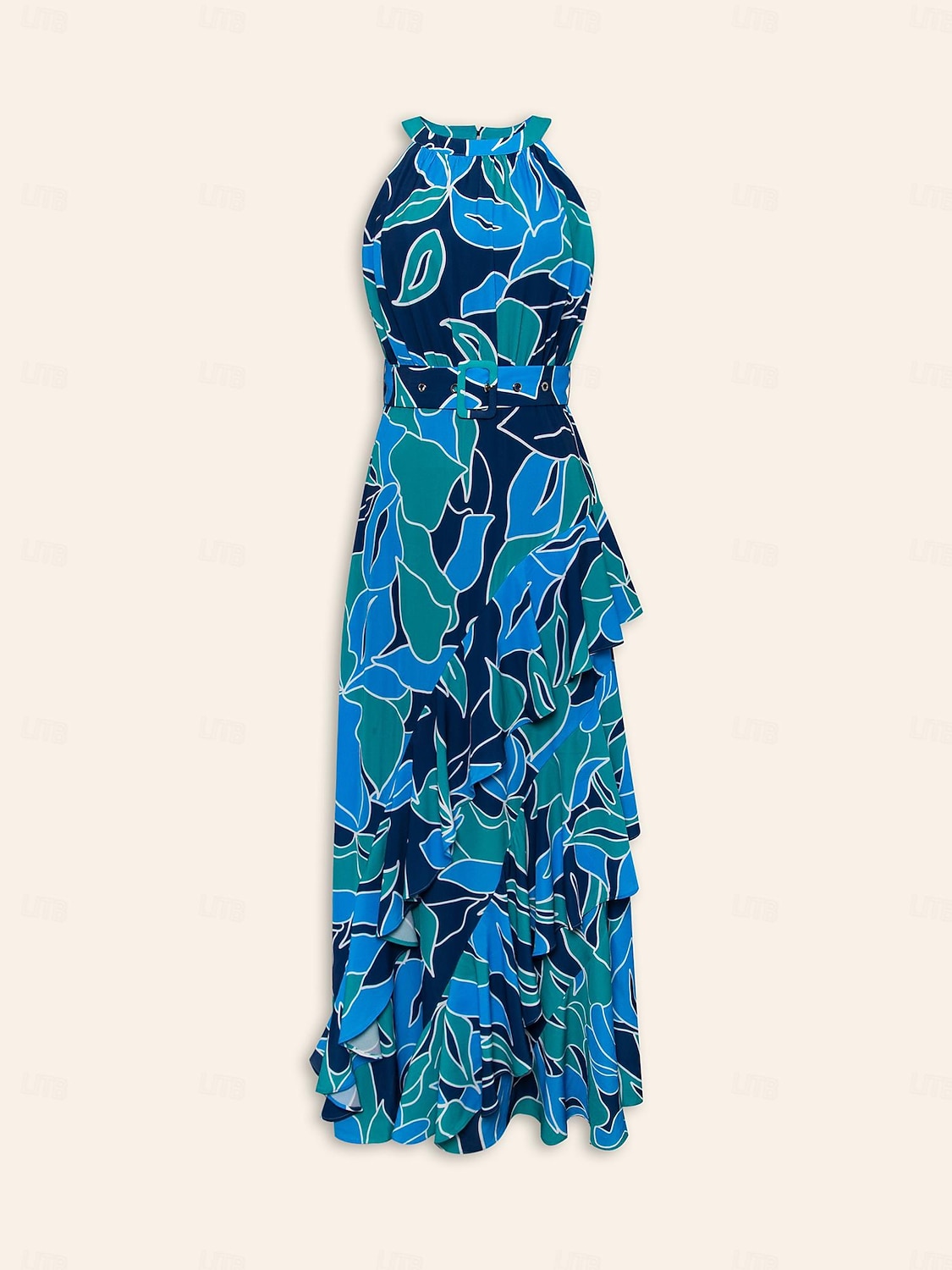 Per donna Vestito in Chiffon Abito maxi Blu Viola Senza Maniche Floreale Volant Stampa Primavera & Estate Il giro Abito a Fantasia XS S M del 2025 a $86.99 –P12
