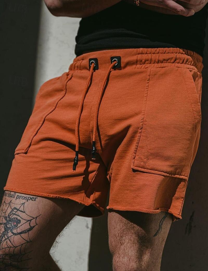 Men's Sweat Shorts Shorts Bermuda shorts Drawstring Elastic Waist Plain Comfort Sports Short Daily Running Gym Fashion Athleisure Black Blue Micro-elastic 2026 - $18.99 –P4