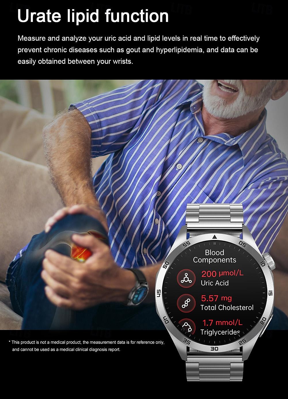 Smart Watch for Men - ECG, Blood Pressure, Body Temperature Monitoring, IP68 Waterproof Fitness Tracker 2025 - $69.99 –P15