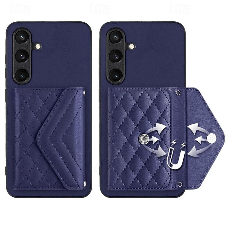 telefon fodral Till Samsung Galaxy S24 S23 S22 S21 Ultra Plus A55 A35 A25 A15 5G A54 A34 A14 A53 A33 A23 A13 S25 Ultra Skal med stativ med snodd Kortplats Kontor / företag TPU PU läder 2025 - $19.99 –P7