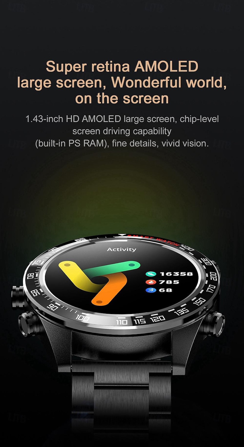 696 CT11 Montre intelligente 1.43 pouce Smartwatch Montre Connectée Bluetooth ECG + PPG Podomètre Rappel d'Appel Compatible avec Android iOS Femme Hommes Mode Mains-Libres Rappel de Message IP 67 de 2025 ? $63.99 –P3