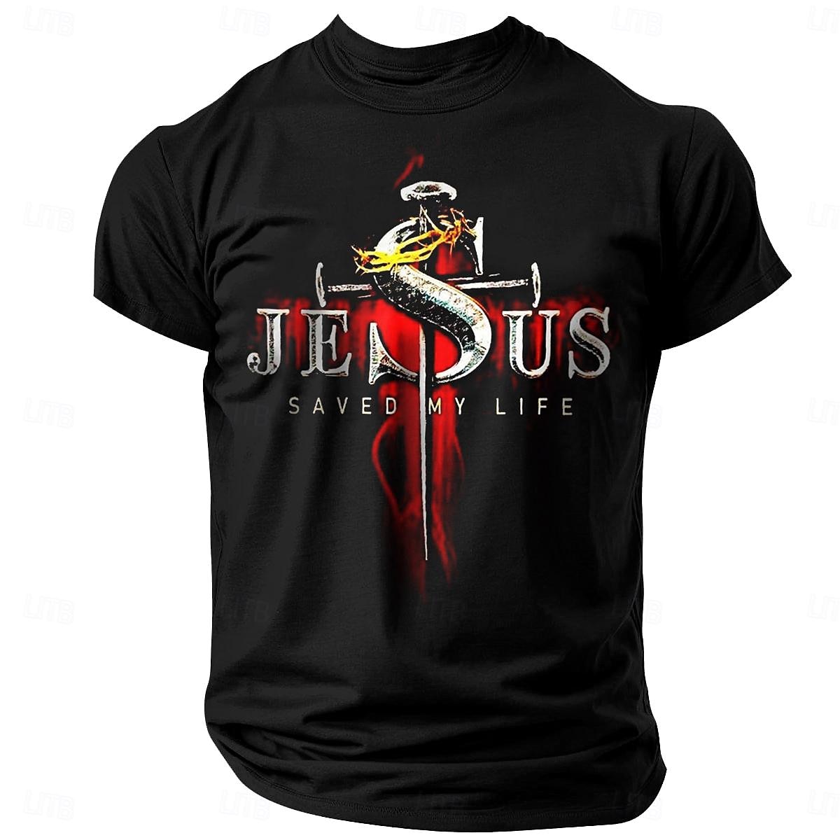 Men's 'Jesus Saved My Life' Graphic Short Sleeve T-Shirt 2026 - $17.49 –P6