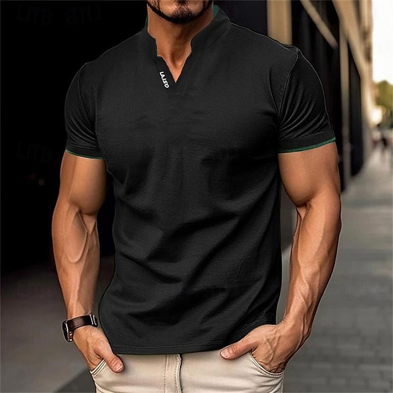 Herr Golftröja golfpolo Arbete Ledigt Hög krage Kortärmad Grundläggande Modern Slät Klassisk Vår & sommar Normal Svart Vit Grå Golftröja 2025 - $12.99 –P5