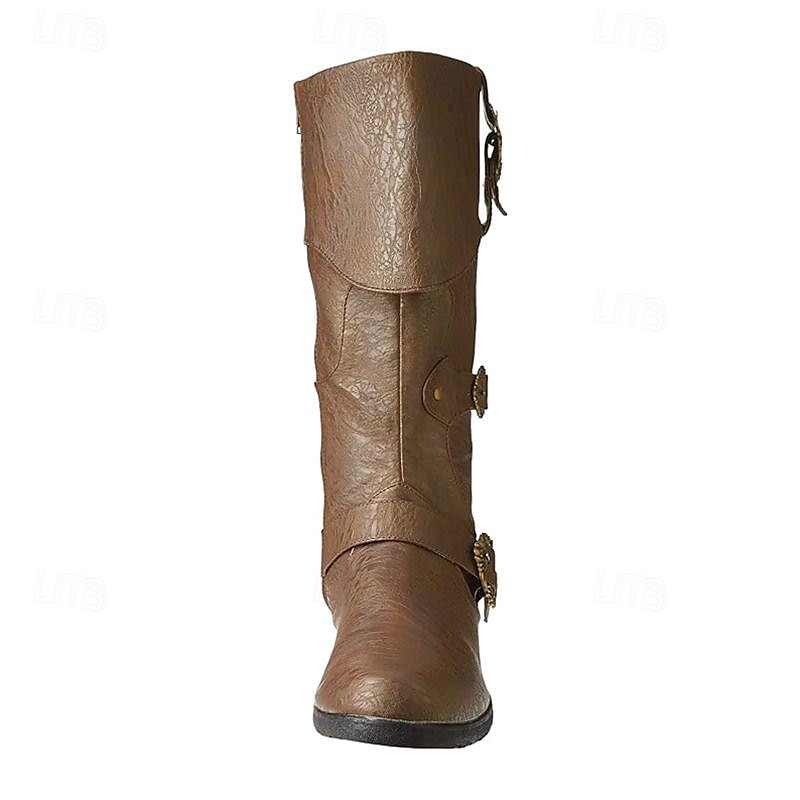 Retro Vintage Medieval Renaissance Shoes Flat Jazz Boots Ren Faire Pirate Viking Crusader Men's Celtic Pirate Halloween Carnival Masquerade LARP Ren Faire Adults Shoes 2025 - $63.99 –P20