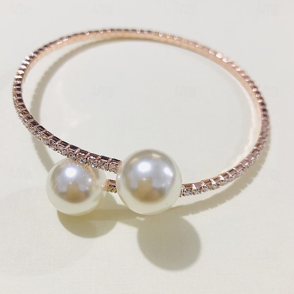 Mulheres Pulseiras Algema Chique Moda Luxo Liga Pulseira de jóias Prata / Rosa Dourado / Dourado Para Festa Presente Encontro de 2026 por $2.49 –P2