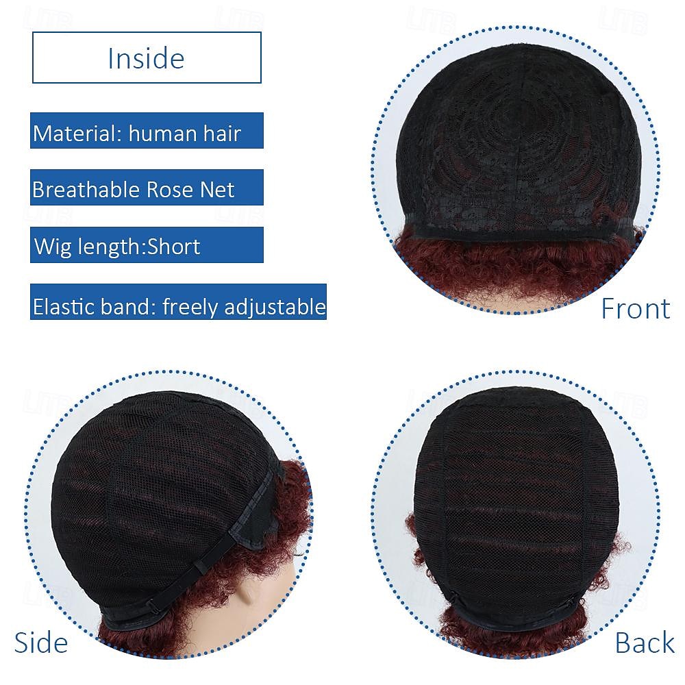 kort krullend menselijk haar pruiken voor vrouwen 100% Braziliaanse maagd kort menselijk haar pixie-cut pruiken korte bob krullend niet-kant menselijk haar pruiken 2025 - $47.99 –P8