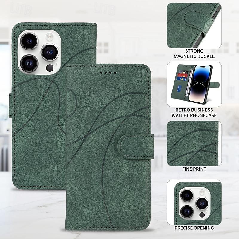Чехол для телефона для iPhone 16 iPhone 15 Pro Max iPhone 14 13 12 11 Pro Max Plus Mini SE кошелек чехол с магнитом полный защитный с подставкой геометрический узор TPU PU кожа 2025 - $17.99 –P2