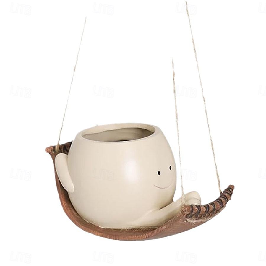 1 pot de plante suspendu unique en résine avec tête pivotante pour plantes succulentes, pot de fleurs suspendu, pot de fleurs, hamac, petits pots de fleurs en résine pour plantes d'intérieur et de 2025 ? $18.99 –P5