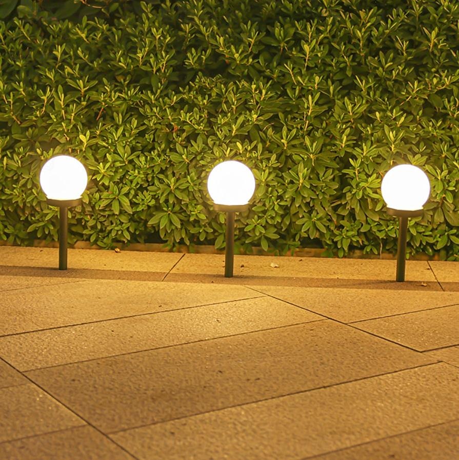 3 Stück Solar-Gartenlicht, kleines weißes Kugellicht, rundes Kugellicht, LED-Außendekoration, Landschaftsgarten, Villa, Rasenlicht, Bodensteckerlicht, wasserdicht 2025 - $24.99 –P7