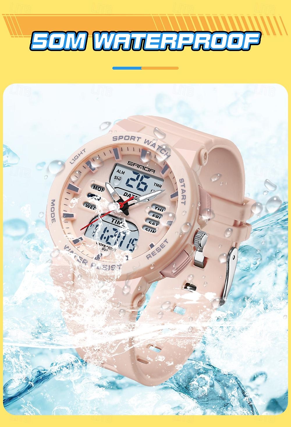 SANDA Men Digital Watch Fashion Casual Business Wristwatch Luminous Stopwatch Countdown Calendar TPU Watch 2025 - $28.99 –P14