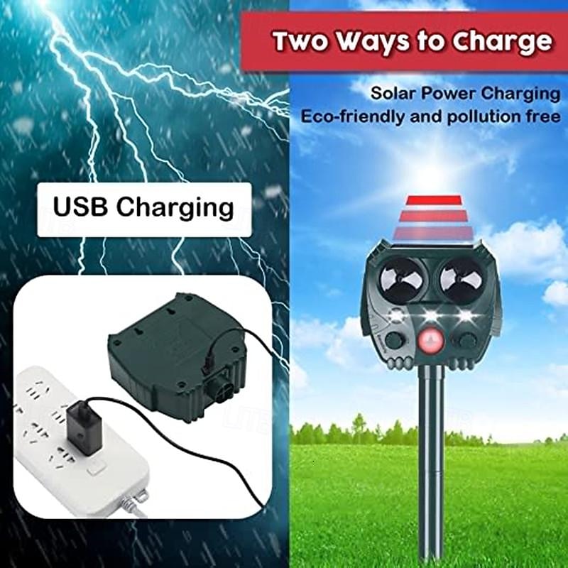 Solar Powered Animal Repeller – Ultrasonic Bird, Dog, Snake Deterrent with Sound, Flash Light for Outdoor Garden and Farm Use 2025 - $38.99 –P5