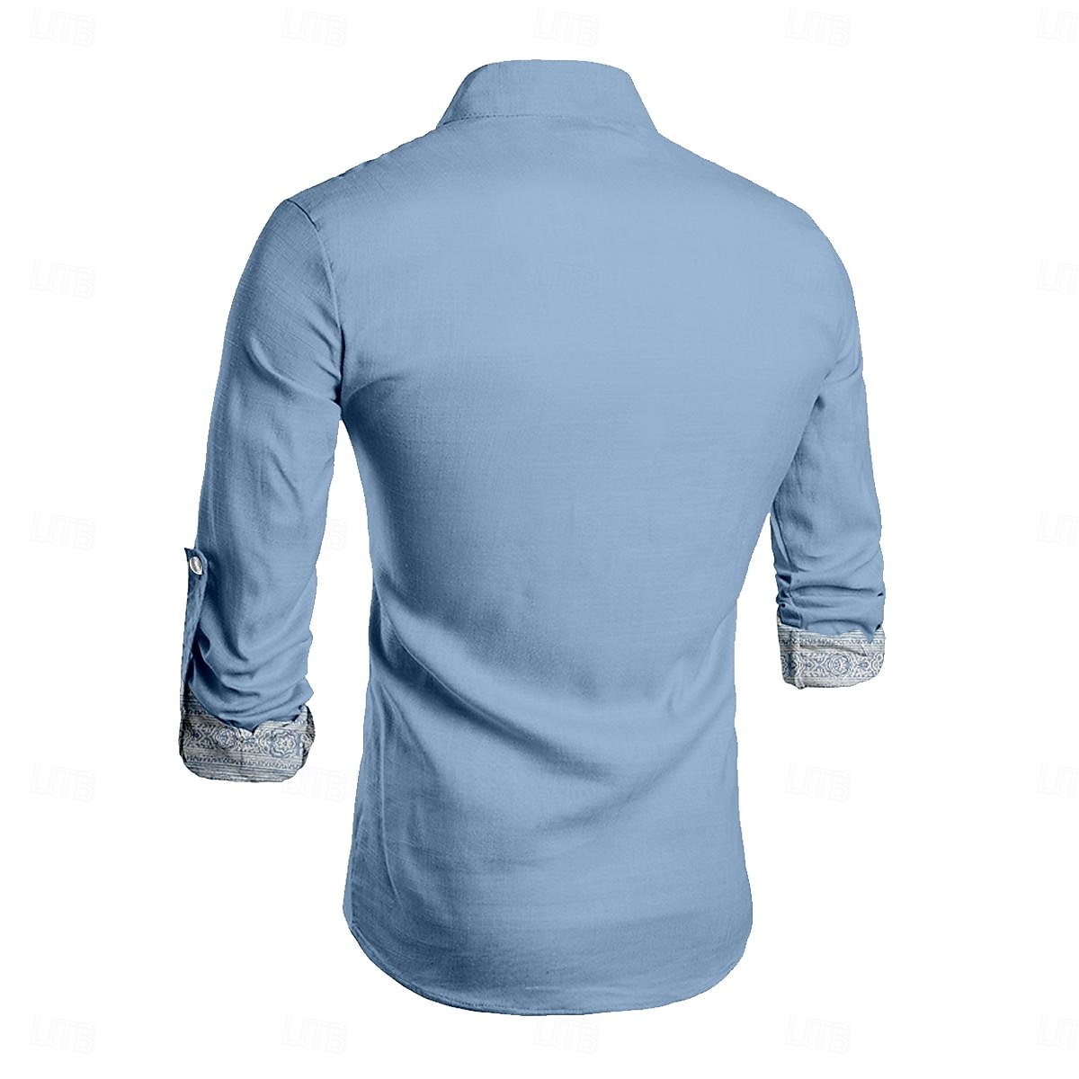 Per uomo Tribale Etnico Stampa bandana Camicia Camicia di lino Camicia con Bottoni Manica Lunga Tribale Vacanza Abbigliamento quotidiano Uscire Primavera & Autunno Collo alla coreana Bottoni Stampato del 2025 a $26.99 –P2