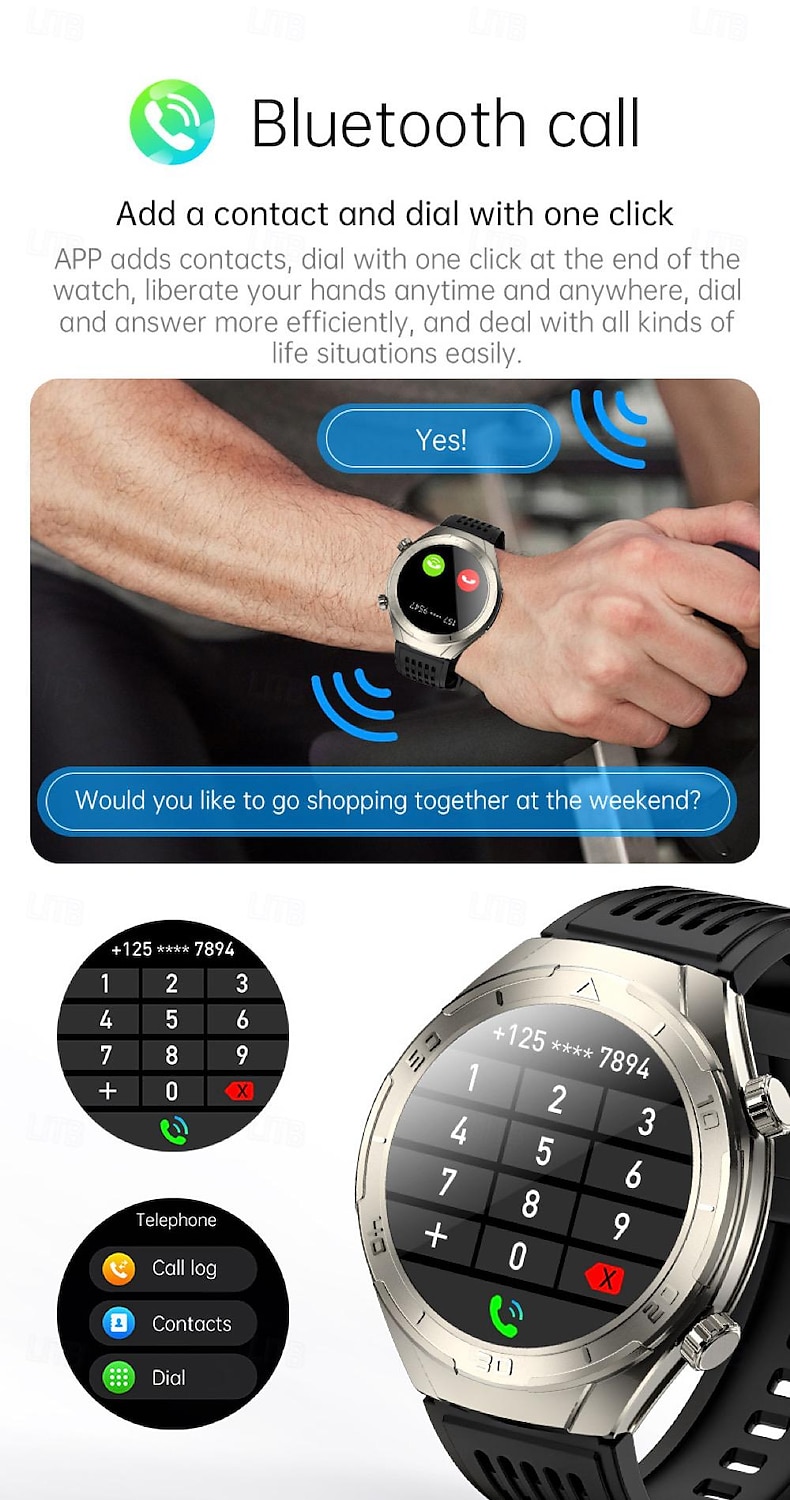 696 FD02 Smart Watch 1.46 inch Smartwatch Fitness Running Watch Bluetooth ECG+PPG Pedometer Call Reminder Compatible with Android iOS Women Men Hands-Free Calls Message Reminder IP 67 50mm Watch Case 2025 - $89.99 –P11