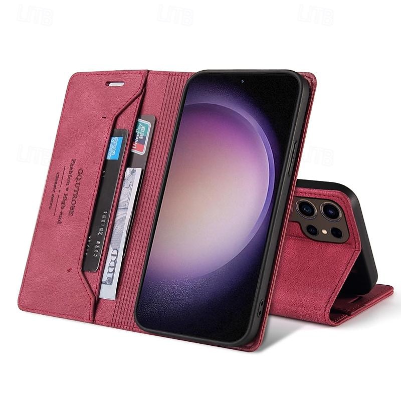 2025年 Samsung Galaxy S24 S23 S22 S21 S20 Ultra Plus FE A54 A34 A14 Note 20 10 S25 Ultra ウォレットケース マグネティックフルボディプロテクティブキックスタンドレトロTPU PUレザー  コレクション – $17.99 –P3