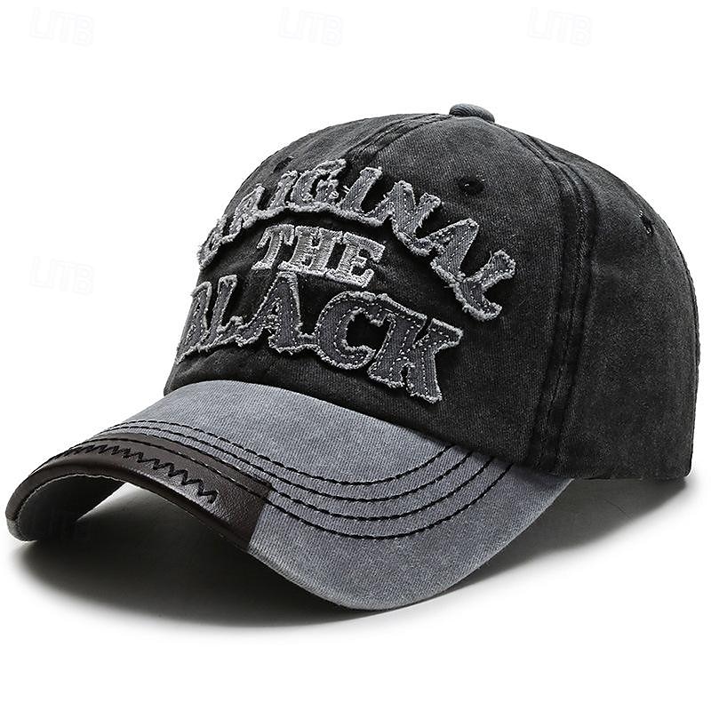 Herre Baseballcaps Solhatt Trucker Hat Svart Navyblå Bomull Broderi Årgang Mote Fritid Gate Daglig Bokstaver Justerbare Solkrem Pustende 2026 - $13.49 –P4