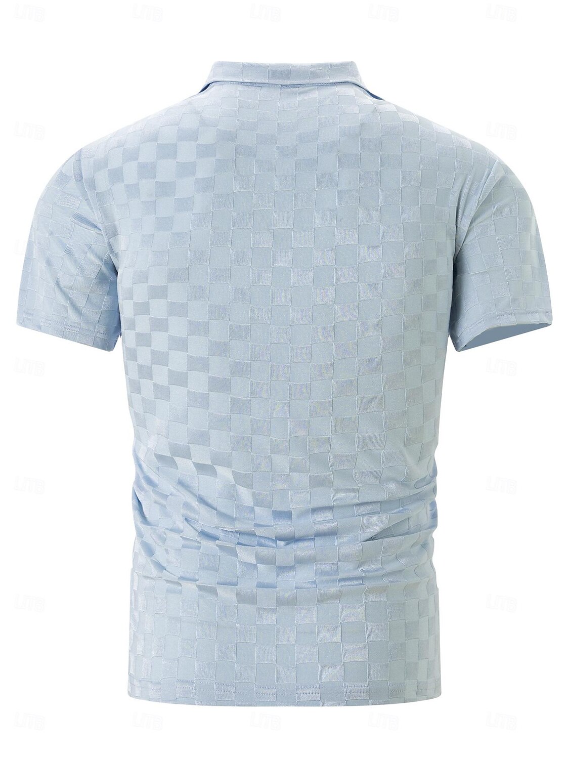 Herre Polo Golf skjorte Virksomhet Avslappet Klassisk Kortermet Mote Helfarge Sjakkbrett Knapp Sommer Vår Normal Lyseblå Svart Navyblå Polo 2025 - $22.99 –P2