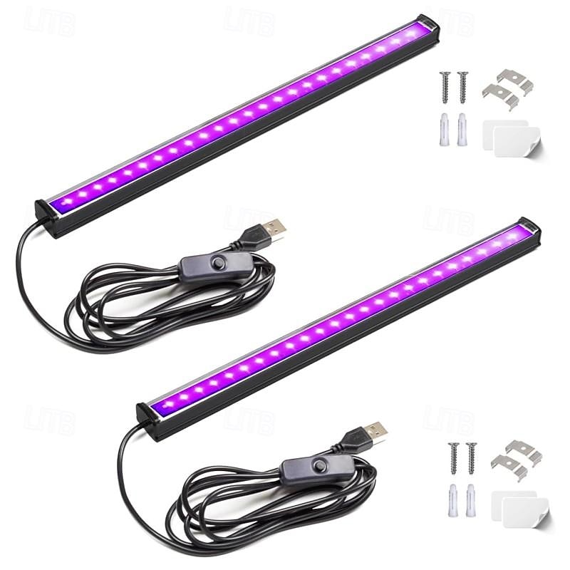 barra de luz negra led faixa uv luz roxa interface usb com interruptor t5 lâmpada integrada 6w para luz negra pôster pintura corporal brilho decoração de halloween festa de natal atmosfera tapeçaria fluorescente pôster de 2025 por $13.99 –P2