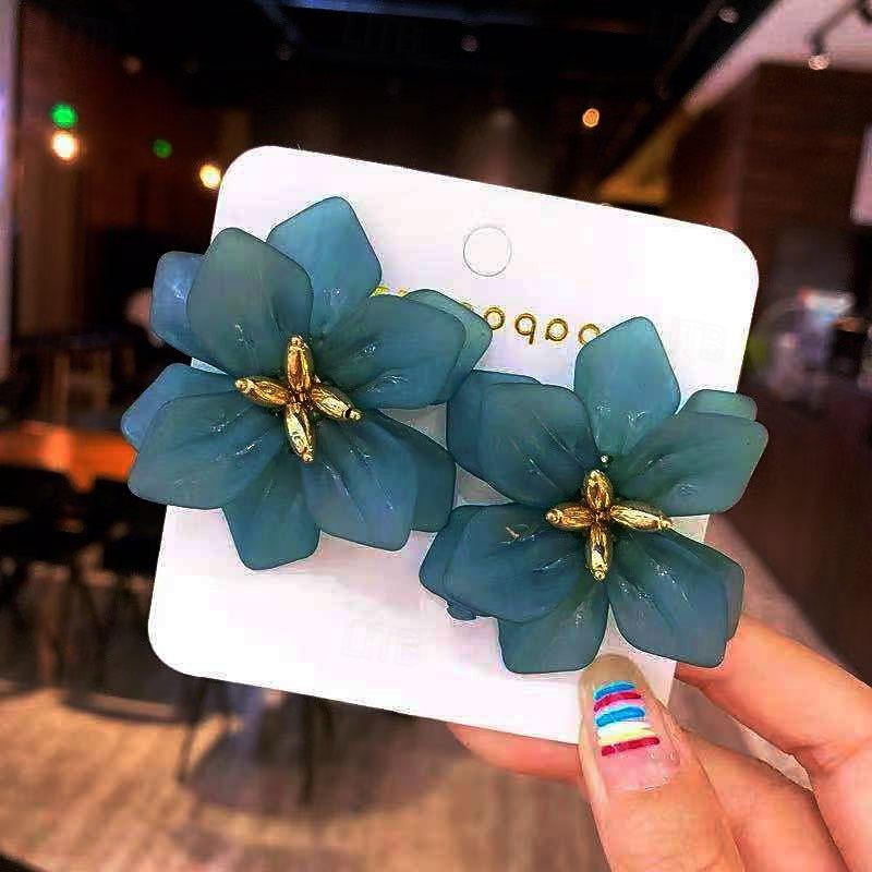 1 pari Niittikorvakorut For Naisten Syntymäpäivä Juhlat / Ilta Lahja Metalliseos mieltymys Muoti Terälehti 2026 - $8.49 –P5