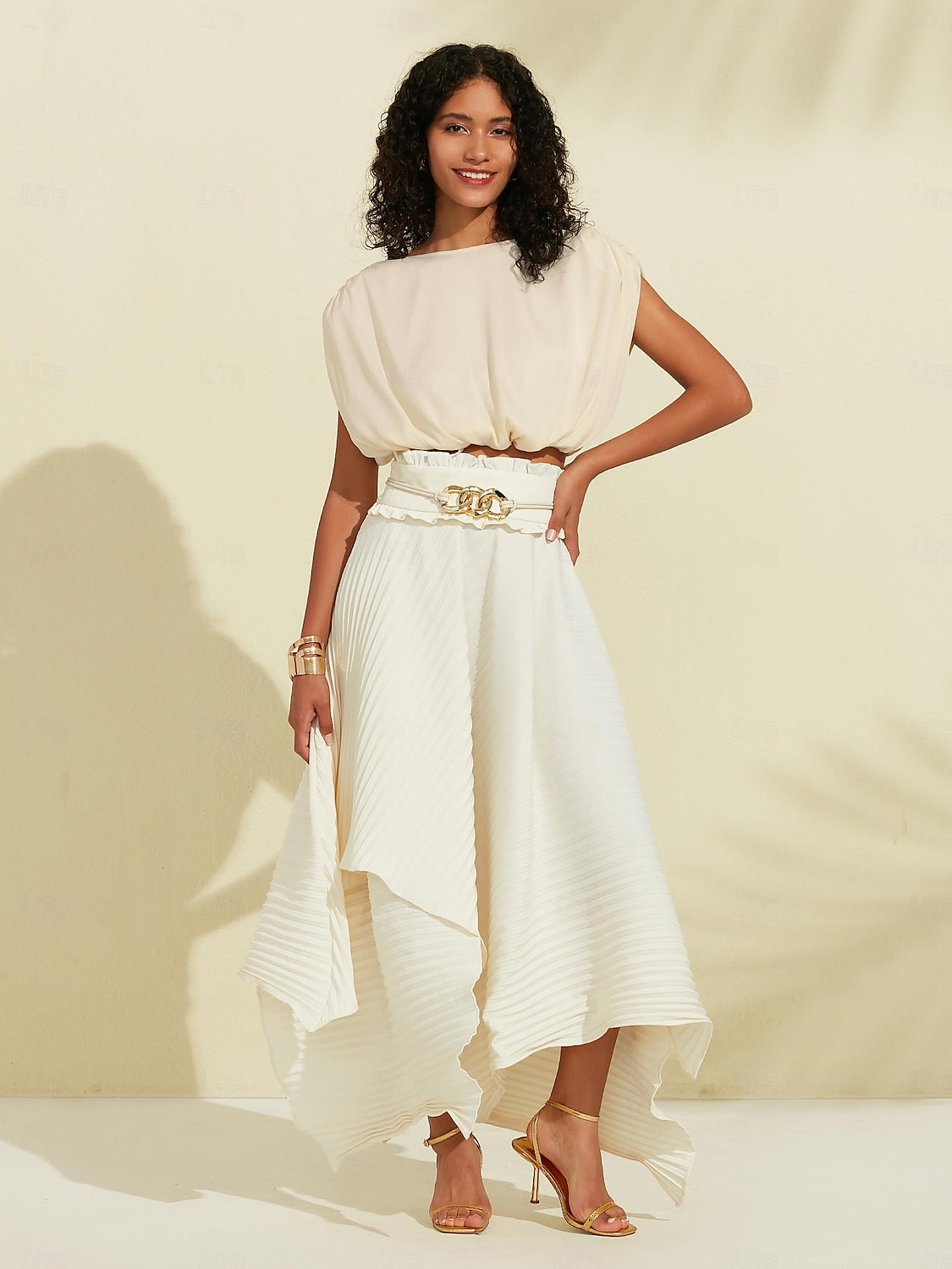 Women's Crop top Drawstring Sleeveless Satin Top Elegant Casual Work Spring Summer 2025 - $33.99 –P2