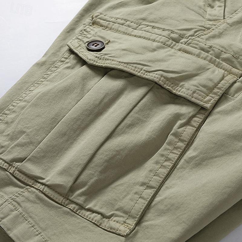 Men's Tactical Shorts Cargo Shorts Shorts Buttons Drawstring Elastic Waist Plain Wearable Short Outdoor Daily Going out Fashion Classic Black Army Green 2025 - $35.99 –P11