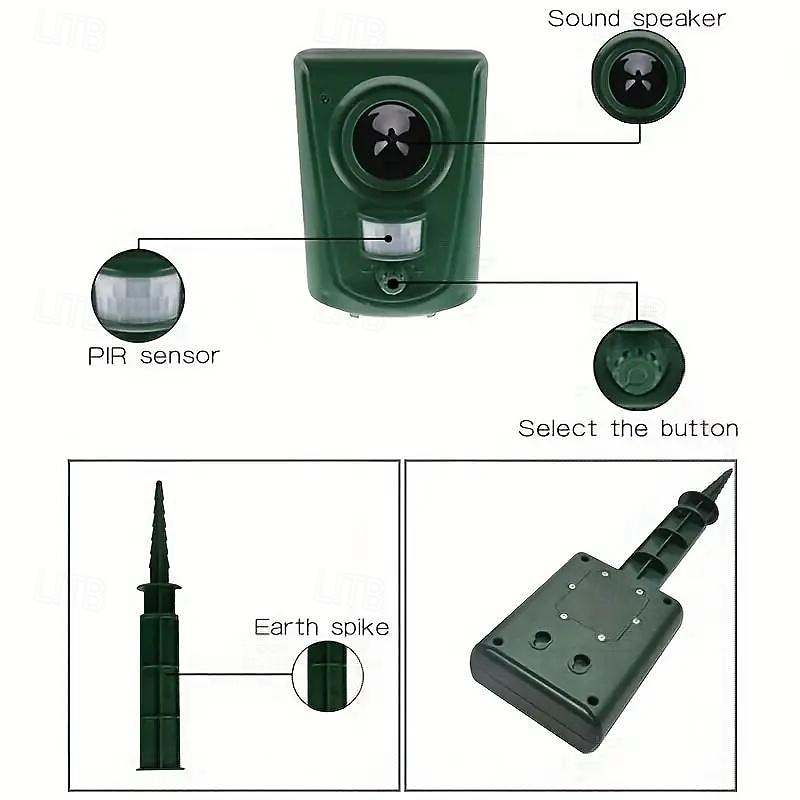 Solar-Powered Ultrasonic Animal Repeller -Waterproof MotionSensor Deterrent for Cats Dogs Birds and Wildlife in Gardens &Outdoors 2026 - $29.99 –P11
