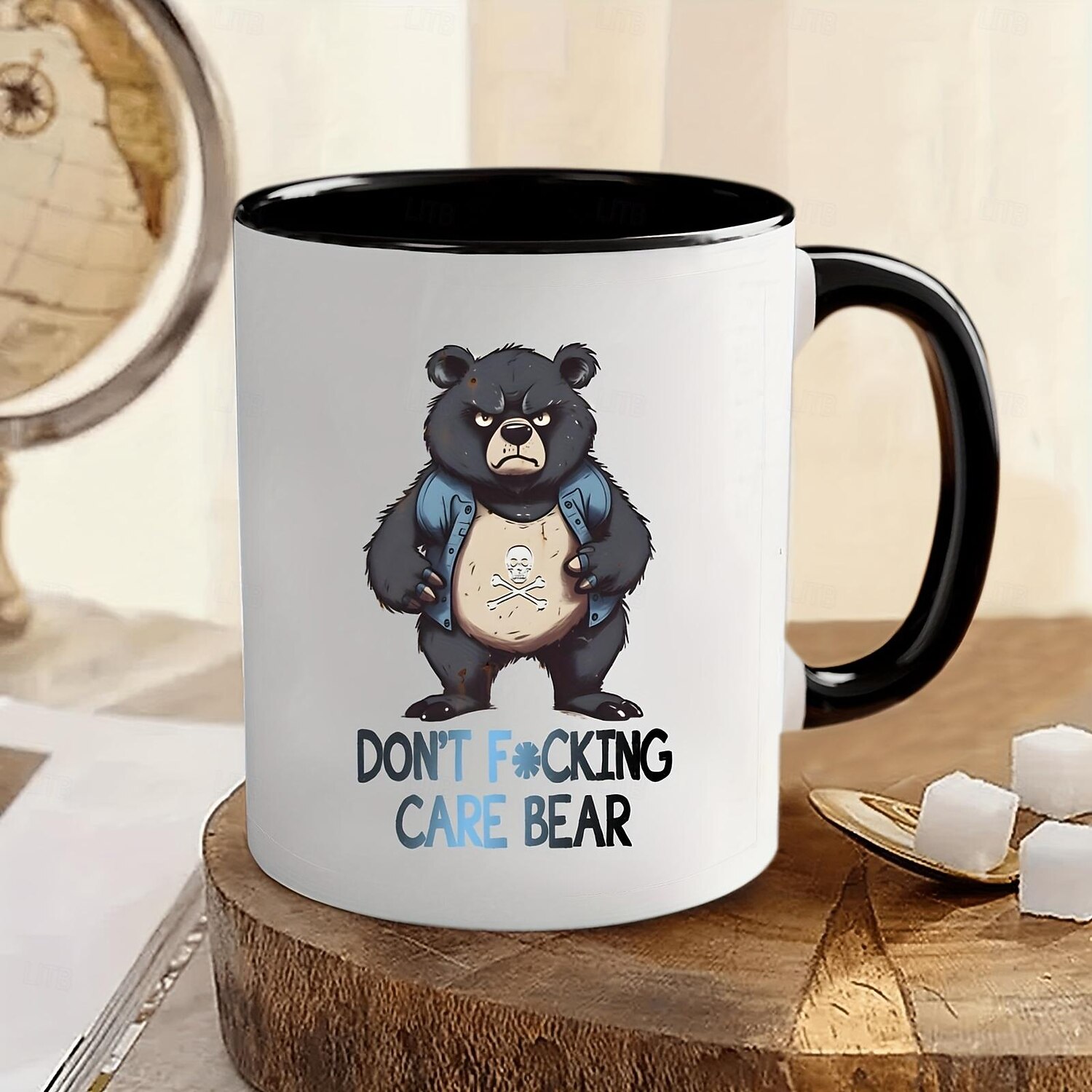 1pc divertente tazza da caffè con orso nero novità tazza da caffè tazza divertente stile coppia tazza da caffè divertente tazza da caffè divertente per gli amici tazza in ceramica da 11 once estate del 2025 a $14.49 –P3