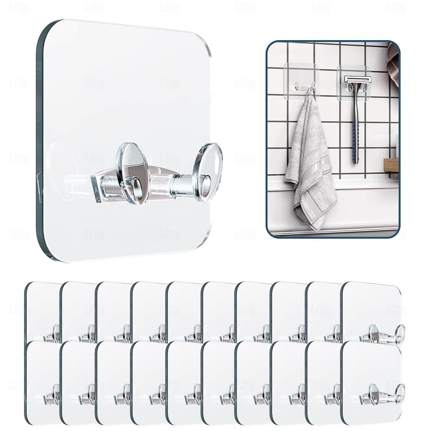 Adhesive Hook -30 Pieces With Adhesive Tape - No Damage No Tools Required No Holes Waterproof And Oil Resistant Very Suitable For Bathroom Kitchen And Home Decoration 2025 - $8.49 –P1