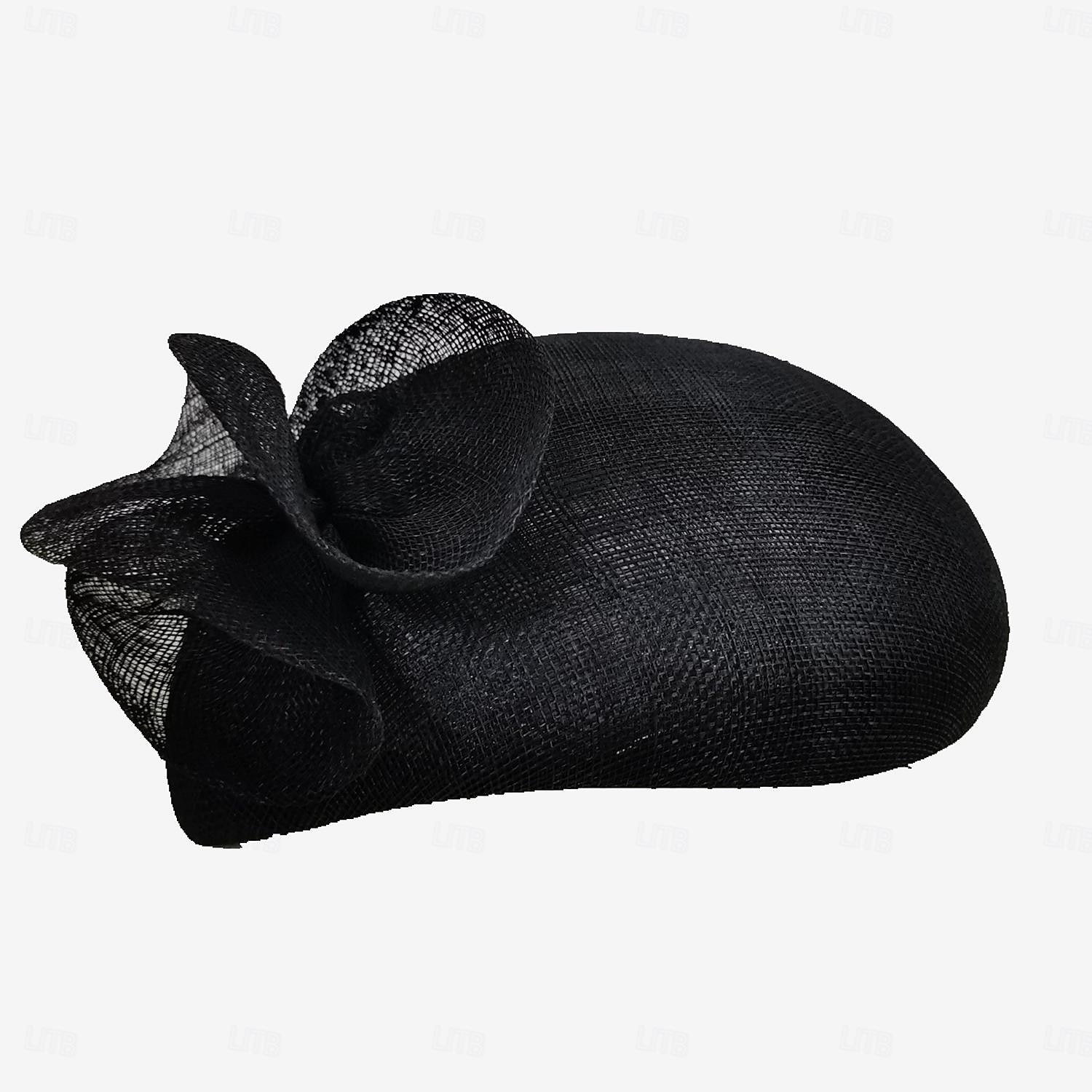 Czapki Sinamay Melonik spodek kapelusz Kapelusz na Bunkier Wieczorna impreza koktajl Ślub W stylu brytyjskim Z Czysty Kolor Koronkowa strona Winieta Nakrycia Głowy 2025 - $40.99 –P16