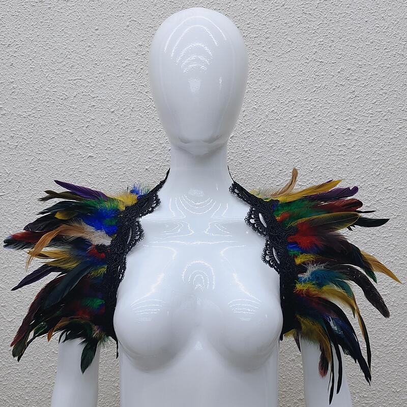 Punk & Gothic Masquerade Shawls Feather Cape Witch Feather Women's Fantasy Walpurgis Night Halloween Carnival Masquerade Performance Party / Evening Adults' Shawl 2025 - $20.99 –P4