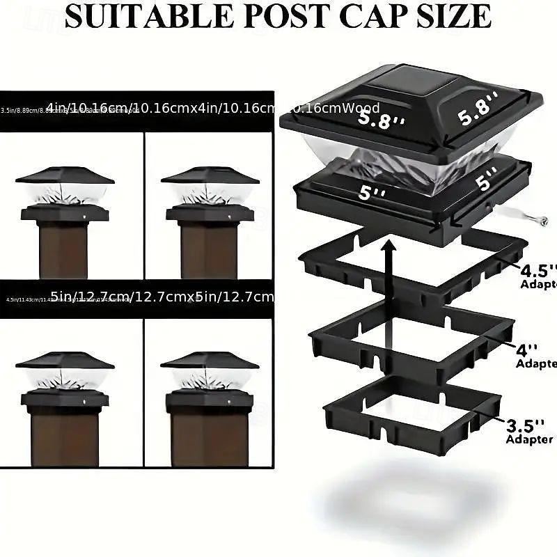 1pc Fence Post Solar Lights, Solar Post Cap Lights, Solar Powered Waterproof Deck Lights with Auto Switch, Suitable for Wood Fence Garden Patio 2026 - $21.99 –P2